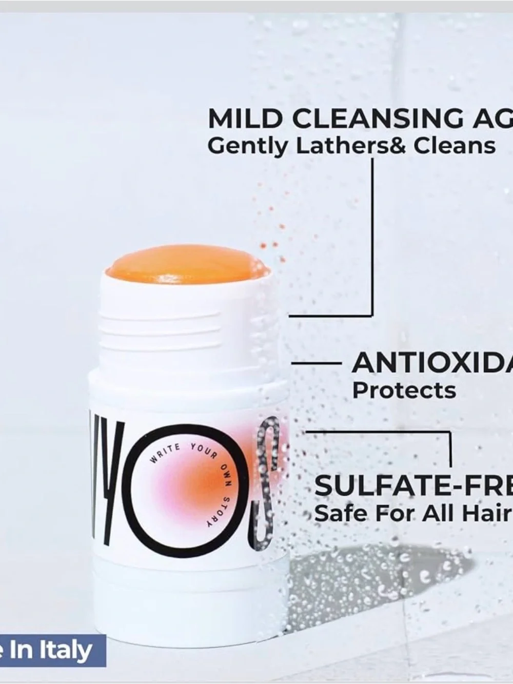 WYOS - The Mane Event -Daily Solid Shampoo Stick - Travel Friendly-Sulfate Free